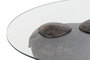 DKD Home Decor Mesita Auxiliar Colonial Cristal Cobrizo Transparente 80x50x37 cm