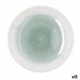 Plato Llano Quid Velvet Verde Cerámica Ø 27 cm (12 Unidades)