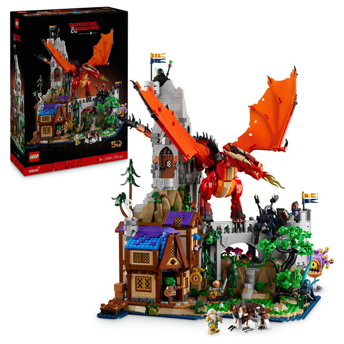 LEGO Ideas Dungeons & Dragons: La Aventura del Dragón Rojo 21348 Juego de Construcción 3745 Piezas para Mayores de 18 Años