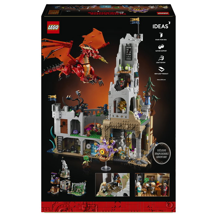LEGO Ideas Dungeons & Dragons: La Aventura del Dragón Rojo 21348 Juego de Construcción 3745 Piezas para Mayores de 18 Años