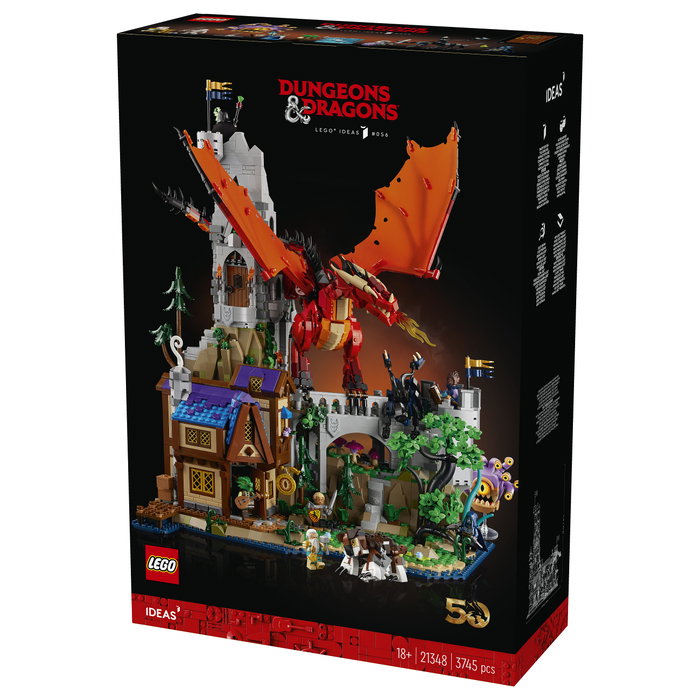 LEGO Ideas Dungeons & Dragons: La Aventura del Dragón Rojo 21348 Juego de Construcción 3745 Piezas para Mayores de 18 Años