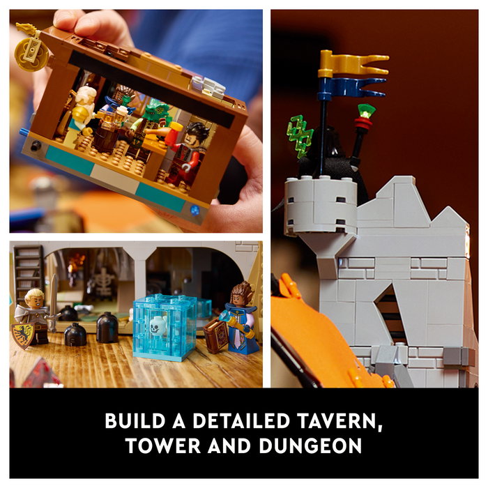 LEGO Ideas Dungeons & Dragons: La Aventura del Dragón Rojo 21348 Juego de Construcción 3745 Piezas para Mayores de 18 Años