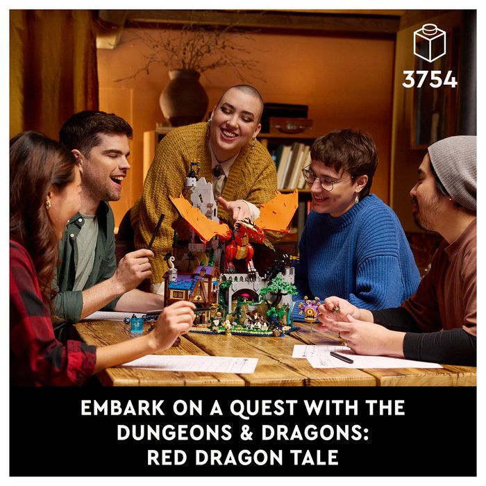LEGO Ideas Dungeons & Dragons: La Aventura del Dragón Rojo 21348 Juego de Construcción 3745 Piezas para Mayores de 18 Años