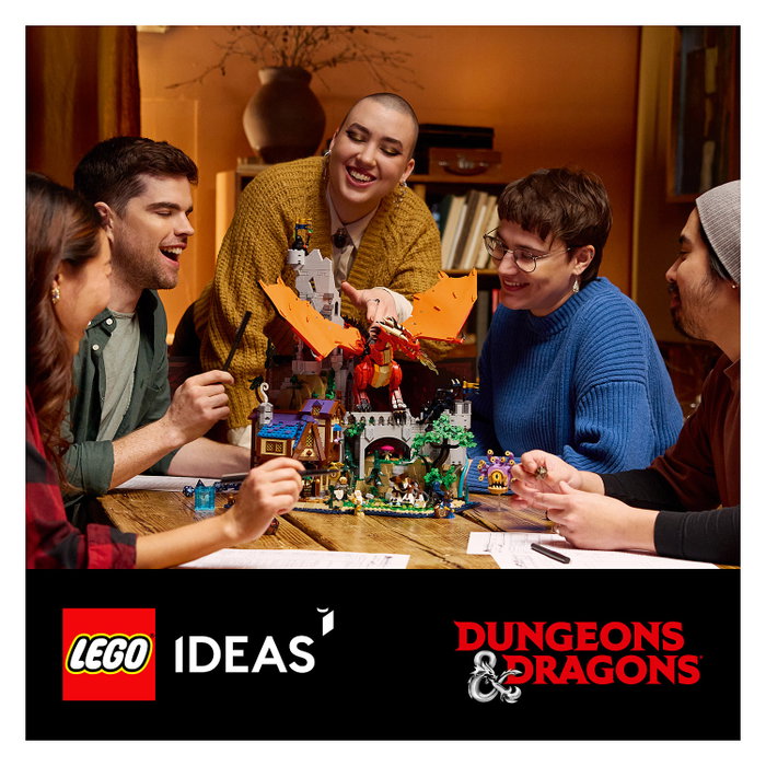 LEGO Ideas Dungeons & Dragons: La Aventura del Dragón Rojo 21348 Juego de Construcción 3745 Piezas para Mayores de 18 Años