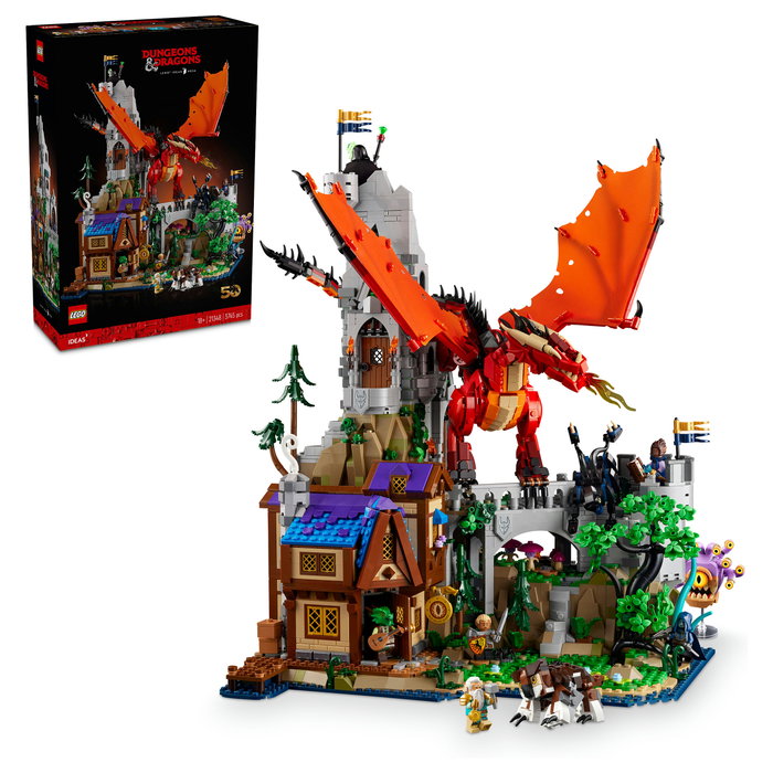 LEGO Ideas Dungeons & Dragons: La Aventura del Dragón Rojo 21348 Juego de Construcción 3745 Piezas para Mayores de 18 Años