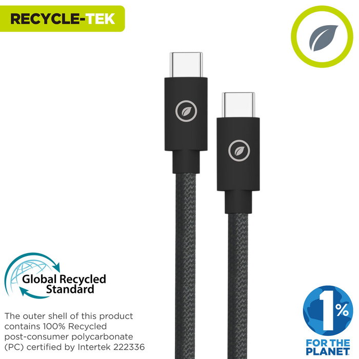 muvit for change cable magnético Tipo C a Tipo C 3A 60W 1m negro