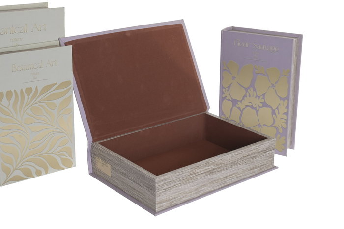 DKD Home Decor Set de 2 Cajas Libro Botánico Rojo y Verde Menta con Acabado Dorado DKD Home Decor Set de 2 Cajas Libro Botánico Rojo y Verde Menta con Acabado Dorado