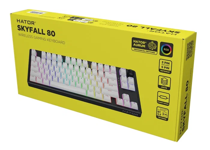 Hator Skyfall 80 Wireless Teclado Mecánico Inalámbrico Blanco-Negro Layout Polaco Hator Skyfall 80 Wireless Teclado Mecánico Inalámbrico Blanco-Negro Layout Polaco