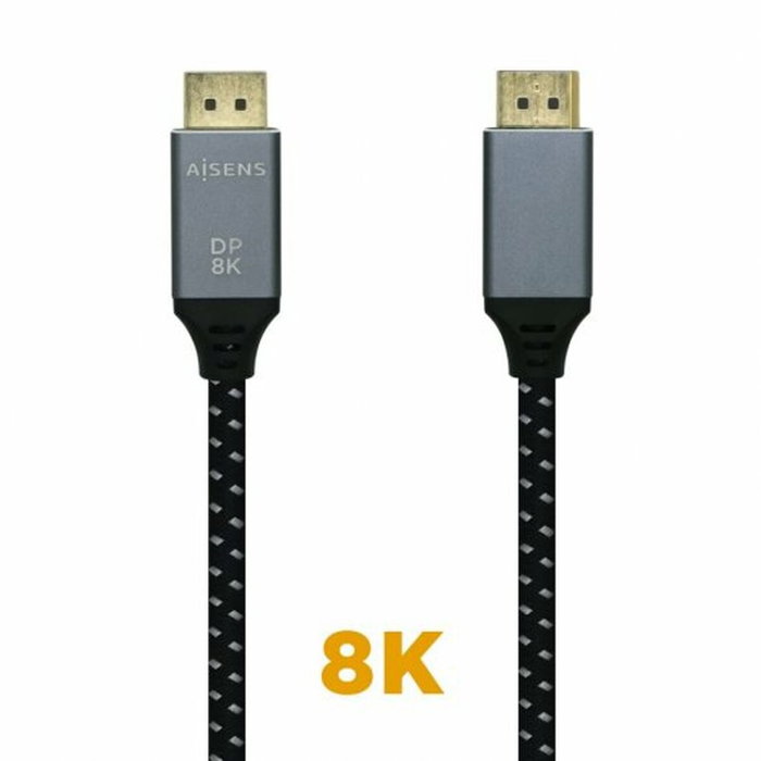 Aisens Cable DisplayPort 1.4 8K@60Hz 2m Gris/Negro