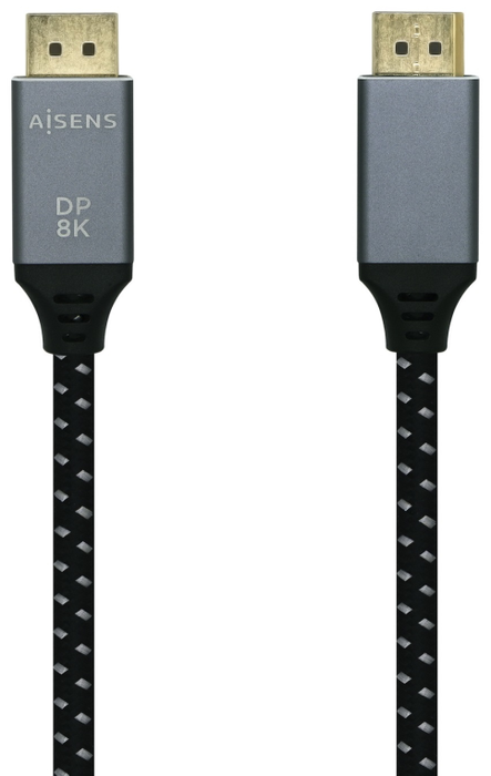 Aisens Cable DisplayPort 1.4 8K@60Hz 2m Gris/Negro