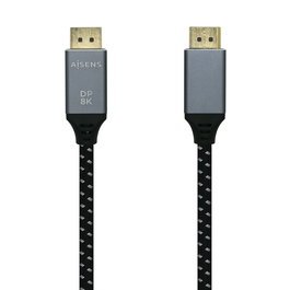 AISENS - CABLE DISPLAYPORT V1.4 8K@60HZ, DP/M-DP/M, GRIS/NEGRO, 2.0M