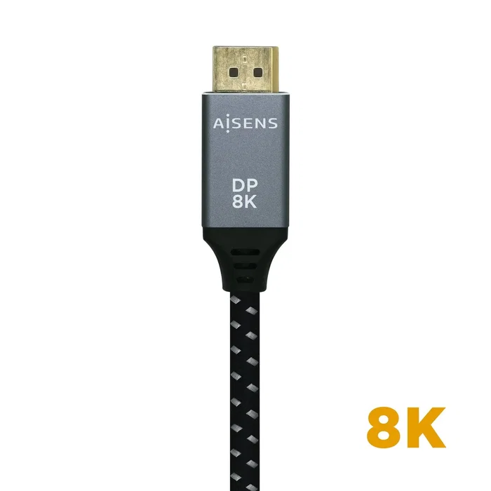 Aisens Cable DisplayPort 1.4 8K a 60Hz 2m Gris/Negro