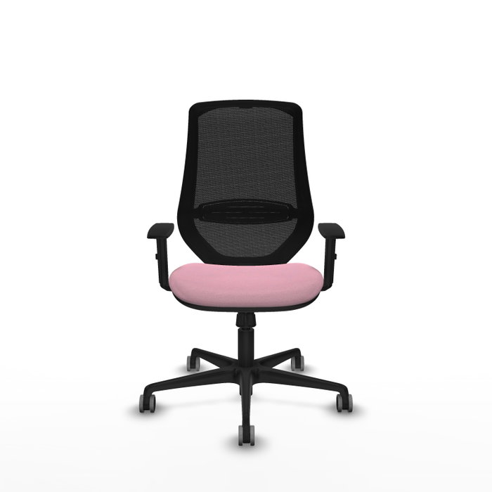 PIQUERAS Y CRESPO Silla de oficina Mardos con mecanismo Sincro, Rosa y Negro