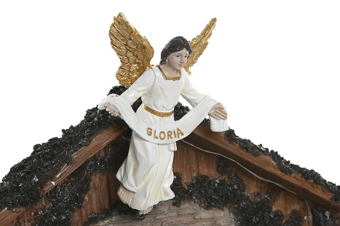 DKD Home Decor Nacimiento Navidad Tradicional Multicolor Resina Led 28 x 23 x 8.5 cm