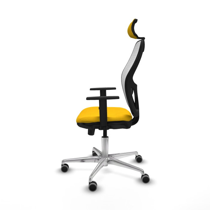 PIQUERAS Y CRESPO Silla de oficina Jorquera con mecanismo Sincro/Traslack, Amarillo y Blanco