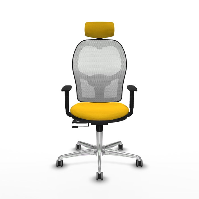 PIQUERAS Y CRESPO Silla de oficina Jorquera con mecanismo Sincro/Traslack, Amarillo y Blanco