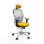 PIQUERAS Y CRESPO Silla de oficina Jorquera con mecanismo Sincro/Traslack, Amarillo y Blanco