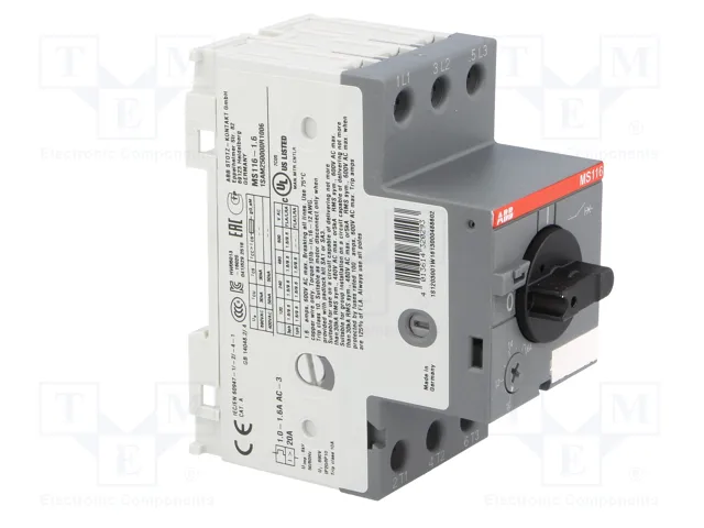 ABB MS116-1.6 Interruptor motorizado 0,55kW 208÷690VAC