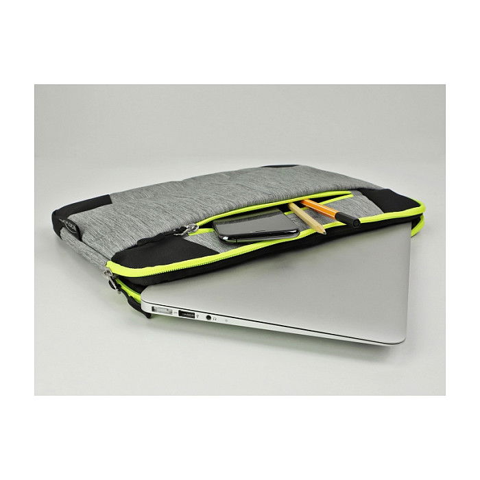 DeLOCK Bolso o Funda para Portátil y Tableta hasta 13.3 Pulgadas (33.8 cm) - Resistente al Agua, Poliéster, Negro/Gris/Amarillo, Unisex