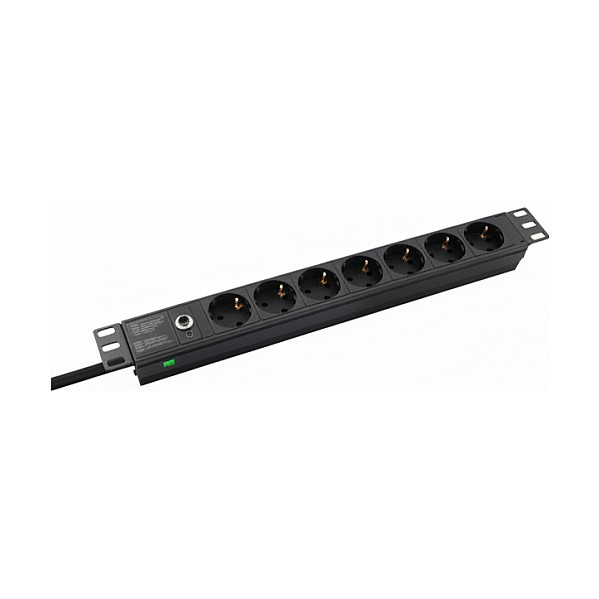 Helos Regleta de enchufes PROFESSIONAL 8 salidas, 2,0m, negro Helos Regleta de enchufes PROFESSIONAL 8 salidas, 2,0m, negro