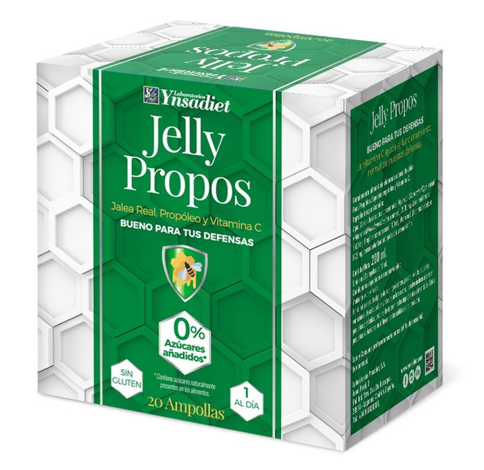 YNSADIET Jelly Propos 0% azúcar con Jalea Real, Propóleo y Vitamina C, 20 ampollas