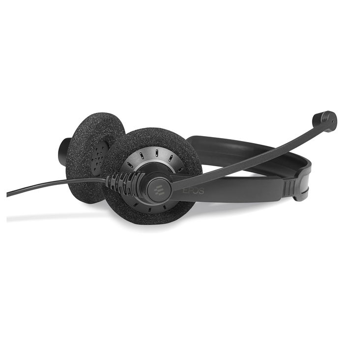 EPOS Impact SC 60 Auriculares Diadema Supraaural Alámbricos para Llamadas y Música, 50-10000 Hz, Cancelación de Ruido, Micrófono Boom, Negro y Plata