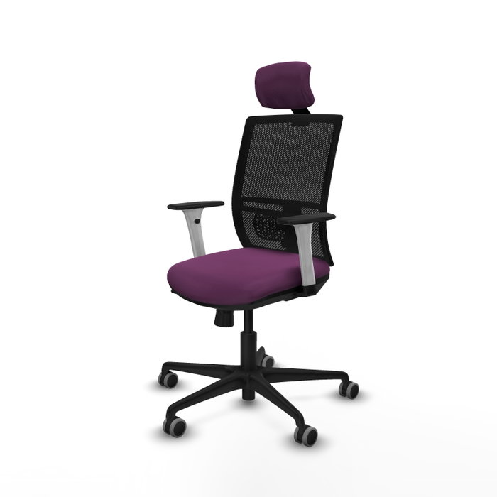 PIQUERAS Y CRESPO Silla de oficina Yunquera con mecanismo Sincro/Traslack, Morado y Negro