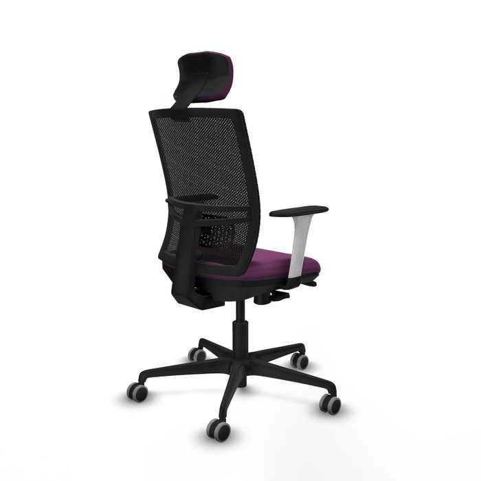 PIQUERAS Y CRESPO Silla de oficina Yunquera con mecanismo Sincro/Traslack, Morado y Negro
