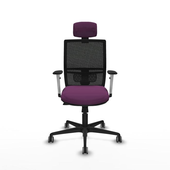 PIQUERAS Y CRESPO Silla de oficina Yunquera con mecanismo Sincro/Traslack, Morado y Negro