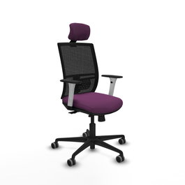 PIQUERAS Y CRESPO Silla de oficina Yunquera con mecanismo Sincro/Traslack, Morado y Negro