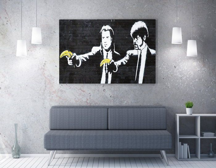 Wallity WY65 Lienzo Decorativo Enmarcado Banksy 50 x 70 cm