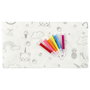 Party Time Mantel para Colorear con 5 Rotuladores, Unicornio, Llama, 120x180cm