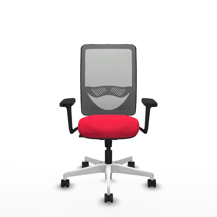 PIQUERAS Y CRESPO Silla de oficina Zulema con mecanismo Sincro, Tela Roja y Malla Gris PIQUERAS Y CRESPO Silla de oficina Zulema con mecanismo Sincro, Tela Roja y Malla Gris