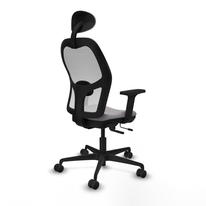 PIQUERAS Y CRESPO Silla de oficina Jorquera con mecanismo Sincro/Traslack, Gris y Blanco