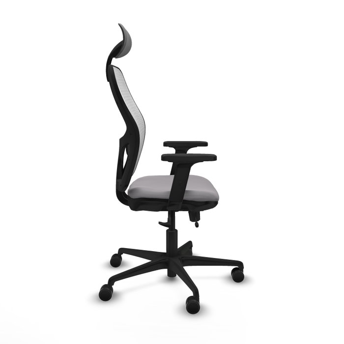 PIQUERAS Y CRESPO Silla de oficina Jorquera con mecanismo Sincro/Traslack, Gris y Blanco