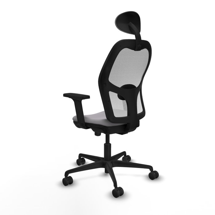 PIQUERAS Y CRESPO Silla de oficina Jorquera con mecanismo Sincro/Traslack, Gris y Blanco