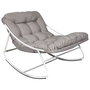 Home Deco Factory Butaca Mecedora Tenerife Beige con Estructura de Acero y Asiento de Textileno