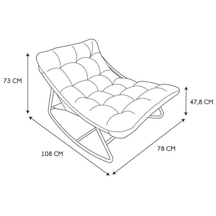 Home Deco Factory Butaca Mecedora Tenerife Beige con Estructura de Acero y Asiento de Textileno