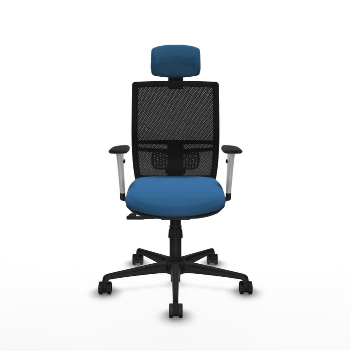 PIQUERAS Y CRESPO Silla de oficina Yunquera con mecanismo Sincro Azul claro y Negro