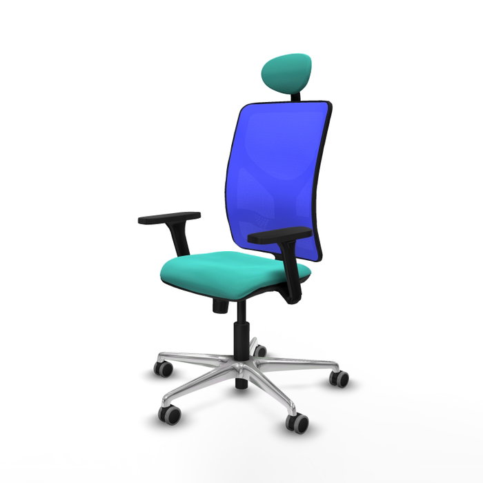 PIQUERAS Y CRESPO Silla de oficina Motilla con mecanismo Sincro, Turquesa y Azul