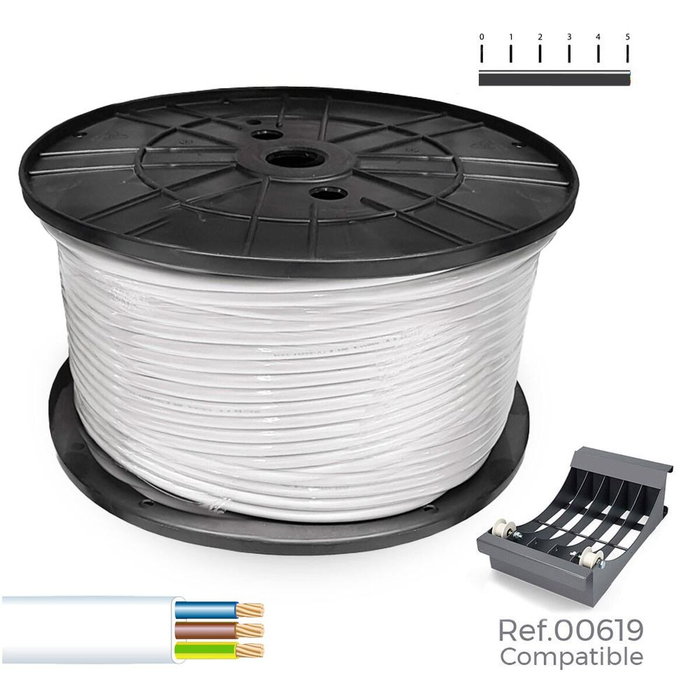 Sediles Manguera plana de audio 3 x 1,00 mm² blanca 200m