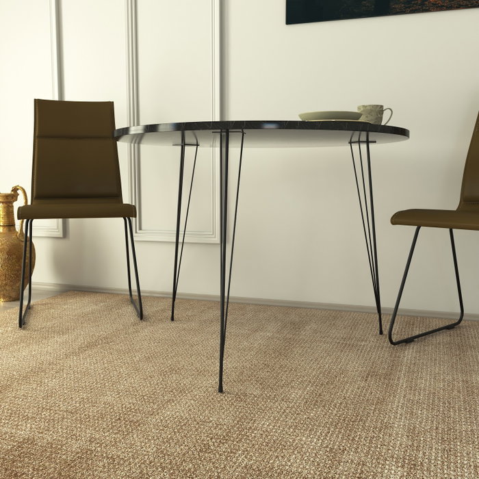 Hanah Home Royal Mesa Redonda 90x75x90 cm Mesa Industrial Moderna Tablero Melamina Blanco y Negro
