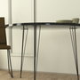Hanah Home Royal Mesa Redonda 90x75x90 cm Mesa Industrial Moderna Tablero Melamina Blanco y Negro