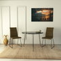 Hanah Home Royal Mesa Redonda 90x75x90 cm Mesa Industrial Moderna Tablero Melamina Blanco y Negro