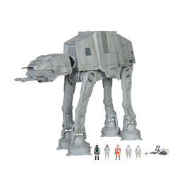 Bizak Star Wars AT-AT Replica con Luces y Sonidos, 5 Figuras Incluye Luke Skywalker Exclusivo y Moto de Nieve, Altura 25 cm