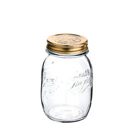 BORMIOLI Quattro Tarro con Tapa de Vidrio, 1 Litro de Capacidad, 169 mm de Alto x 111 mm de Diámetro - Colección Quattro Stagioni (Set de 12)