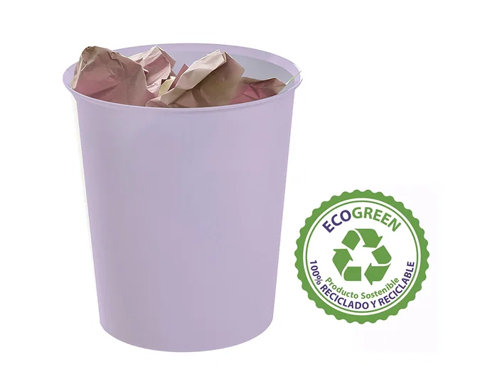 Archivo 2000 Papelera EcoGreen 18 Litros Malva Pastel