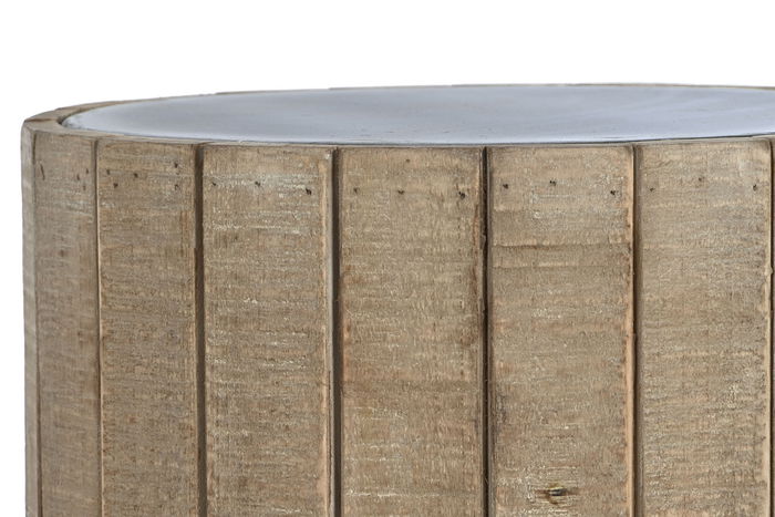 DKD Home Decor Mesita Auxiliar Alpino Natural 36 x 45 x 36 cm Doble Cara