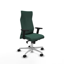 PIQUERAS Y CRESPO Sillón Albacete Verde botella con mecanismo Sincro y base de aluminio