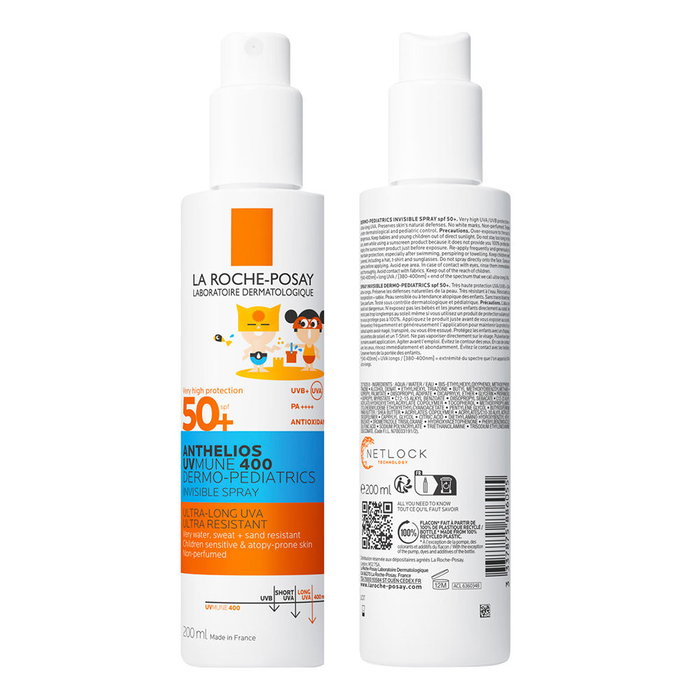 La Roche-Posay Anthelios Dermo-Pediatrics UV-Mune 400 Spray Invisible Protector Solar SPF50+ Niños 200 ml